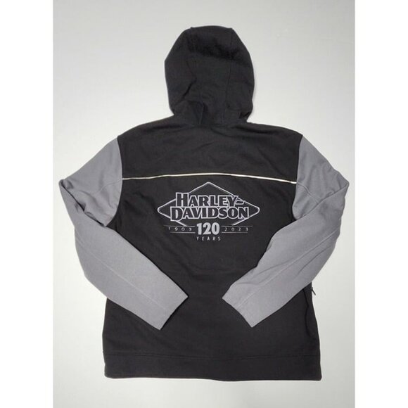 Harley-Davidson 120th Anniversary Deflector Riding Fleece Hooded Jacket (XL) - Picture 8 of 12
